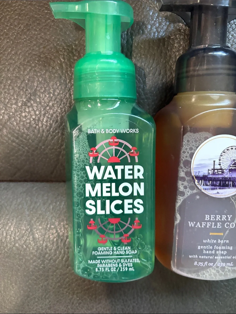 Bath and body foam soap in Berry waffle cone and watermelon slices